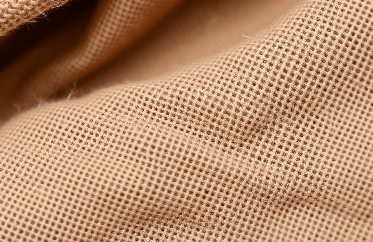 Sustainable fabric textures in muted earth tones